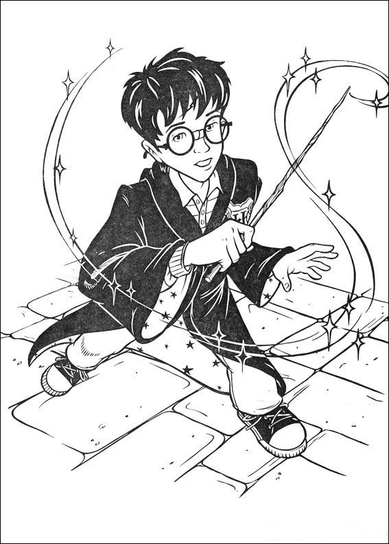 Plansa de colorat cu Harry Potter 125 30